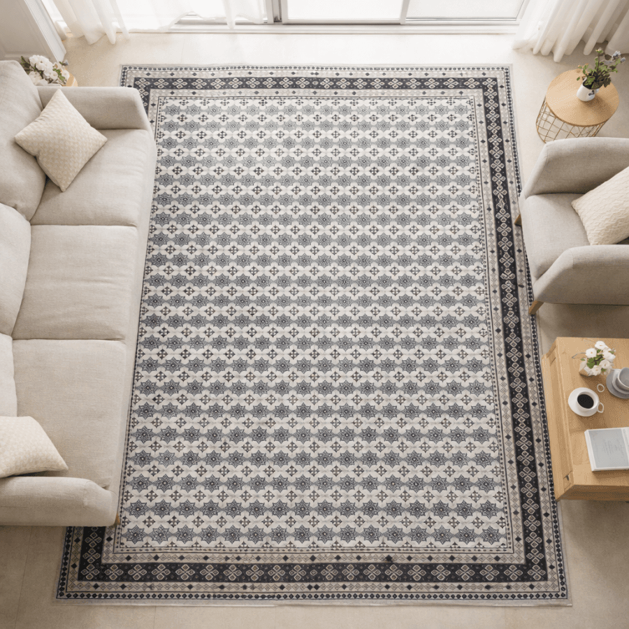 Tapis BOUKARA crème noir - Image 1
